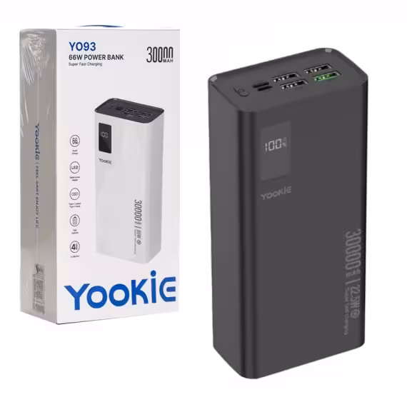 پاوربانک یوکی (Yookie) مدل YO93 ظرفیت 30000mAh | فروشگاه لوازم جانبی دکتر فون
