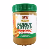 کره بادام زمینی بدون نمک و شکر افزوده شیر رضا 450 گرمی