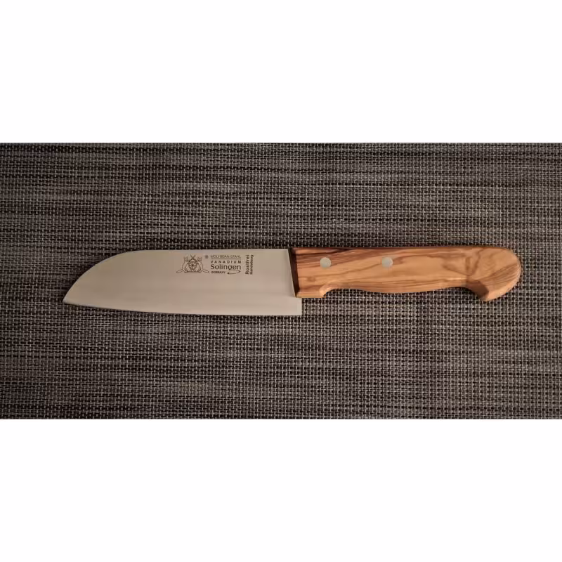 چاقو سانتوکو حرفه‌ای زولینگن (Solingen) با دسته زیتونی 15 سانتی‌متر – ساخت آلمان