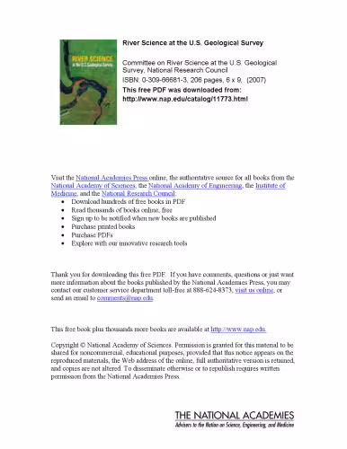 خرید و دانلود نسخه کامل کتاب River Science at the U.S. Geological Survey