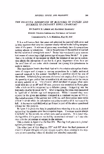 خرید و دانلود نسخه کامل کتاب The Relative Adsorption of Mixtures of Oxygen and Nitrogen in Cocoanut Shell Charcoal