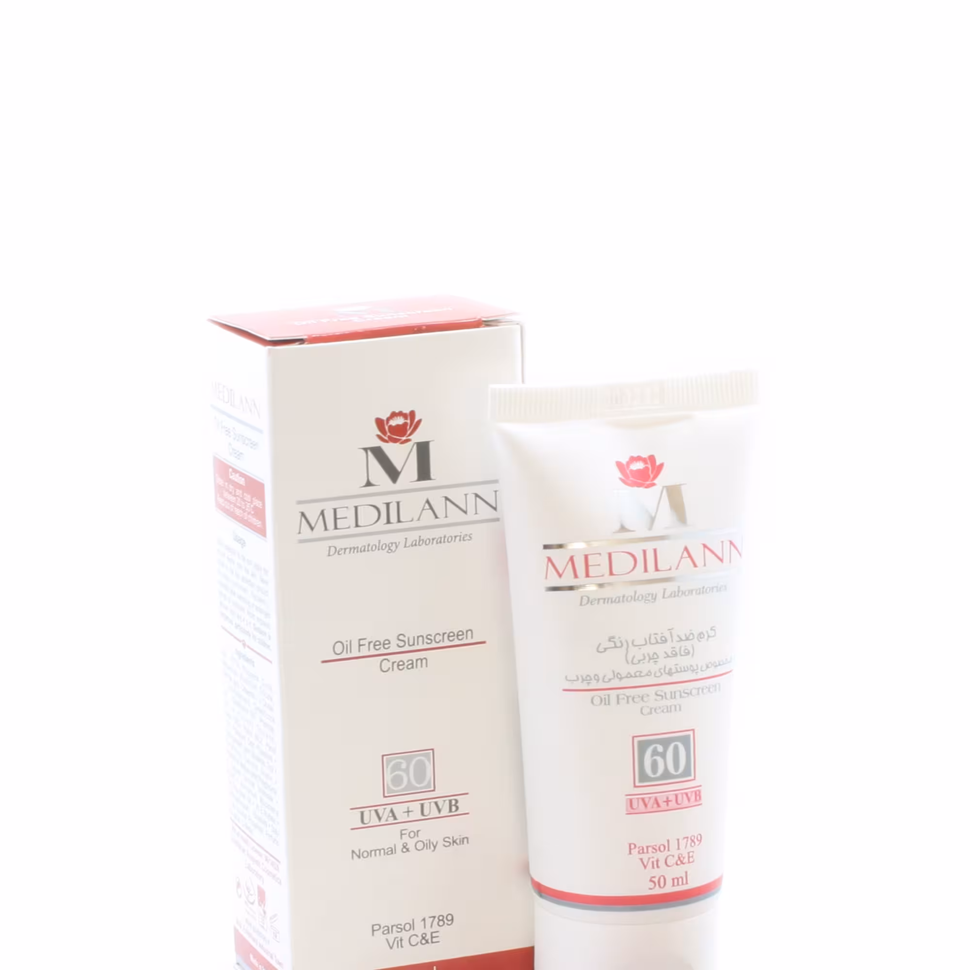 کرم ضد آفتاب رنگی فاقد چربی SPF 60 مدیلن