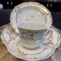 سرویس چینی بن چاینا استخوانی پردیس طرح پائولا برند ایزابل 98 پارچه 12 نفره
