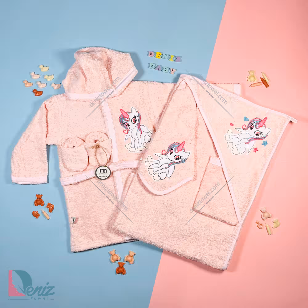 حوله نوزادی M-baby طرح تک شاخ رنگ گلبهی