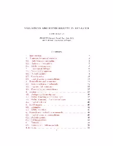 خرید و دانلود نسخه کامل کتاب Valuations and hyperbolicity in dynamics
