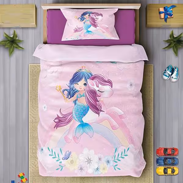 سرویس روتختی دخترانه چیداری مدل 7024 یک نفره چهار تکه