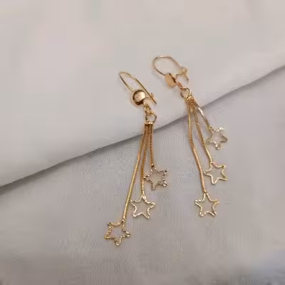 گوشواره استیل و رنگ ثابت با آویز ستاره