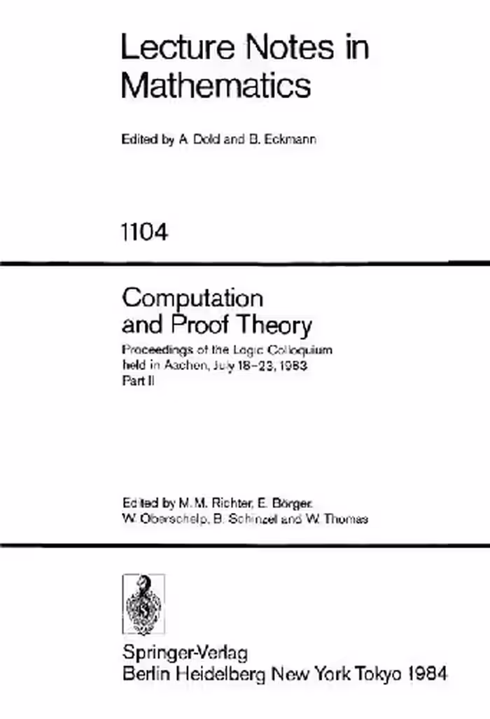 خرید و دانلود نسخه کامل کتاب Computation and Proof Theory