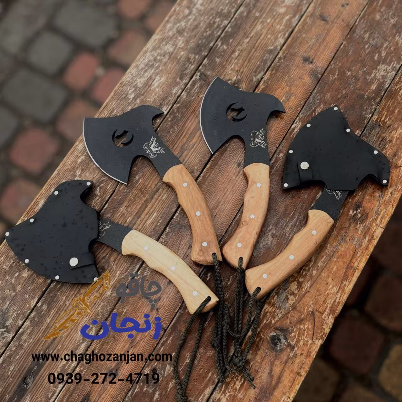 تبر کوله ای فولادفنر تیغه فولاد فنر دسته گردو مناسب کمپ