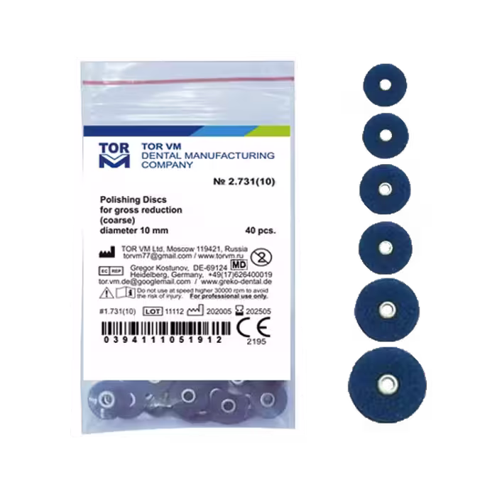 دیسک پرداخت مرکزدار سرمه ای TORVM – POLISHING DISCS 40PCS