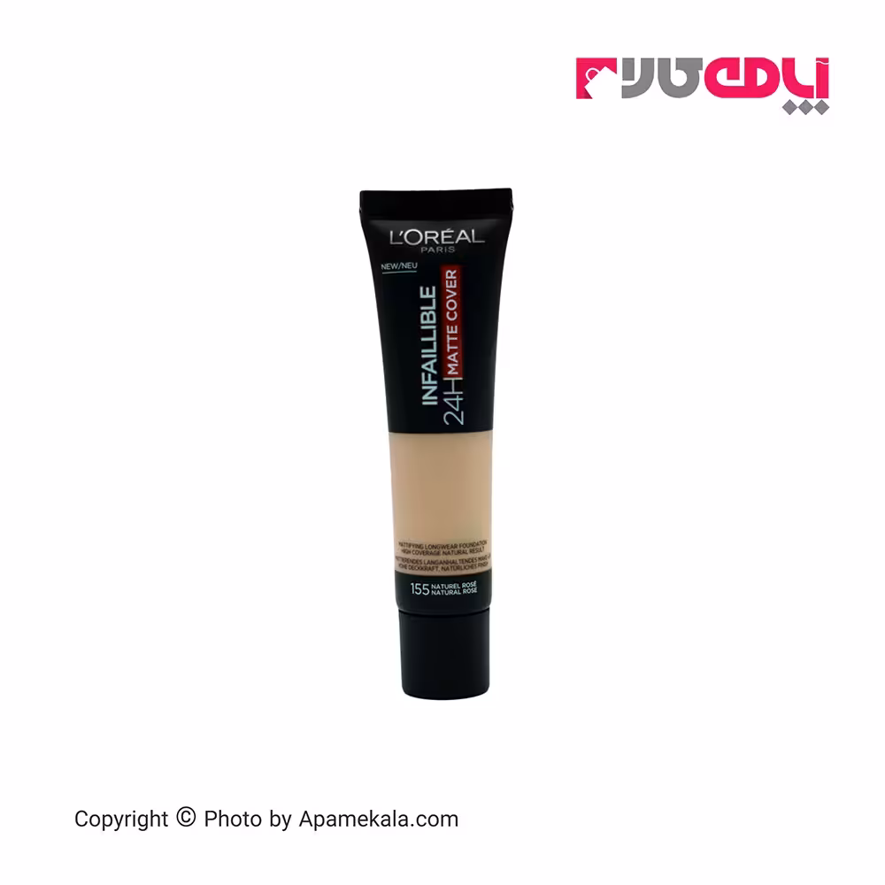 کرم پودر مات کاور اینفالیبل 24 ساعته لورال شماره 155 natural rose