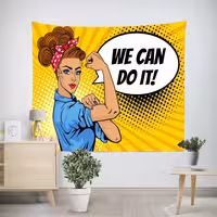 پوستر پارچه ای فیانی طرح بکدراپ WE CAN DO IT کد F14