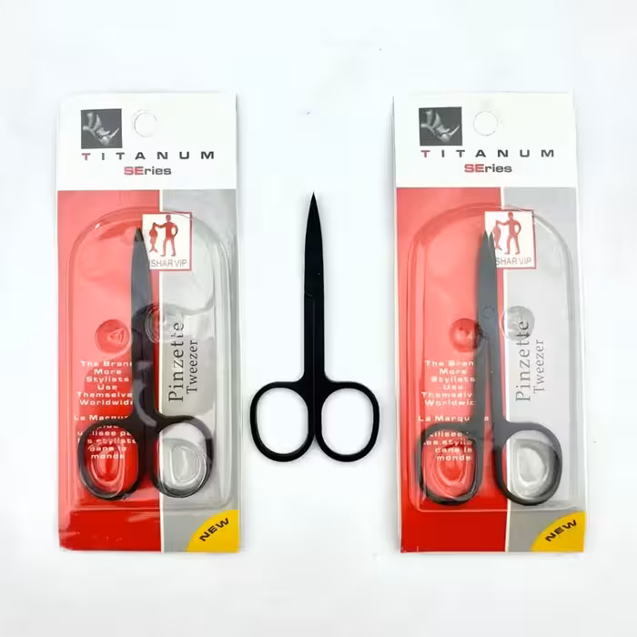قیچی ابرو تیتانیوم فیشر ( مشکی ) eyebrow scissors
