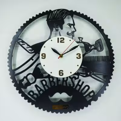 ساعت دیواری آذرلاکچری طرح آرایشگاه مردانه کد men04