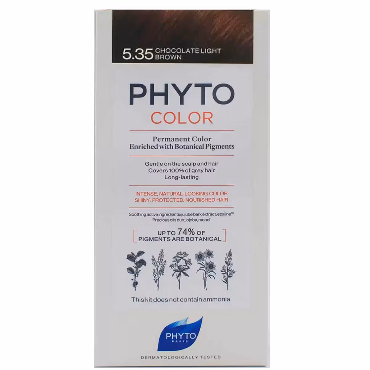 کیت رنگ مو فیتو مدل Ammonia Free شماره 5.35 قهوه ای شکلاتی روشن حجم 112 میل