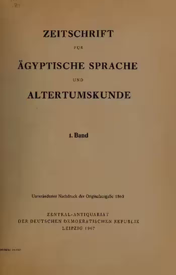 خرید و دانلود نسخه کامل کتاب Zeitschrift für Ägyptische Sprache und Altertumskunde