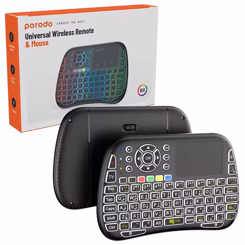 مینی کیبورد بیسیم و بلوتوث گیمینگ بهمراه تاچ پدPorodo Mini Wireless Keyboard Touch Combo