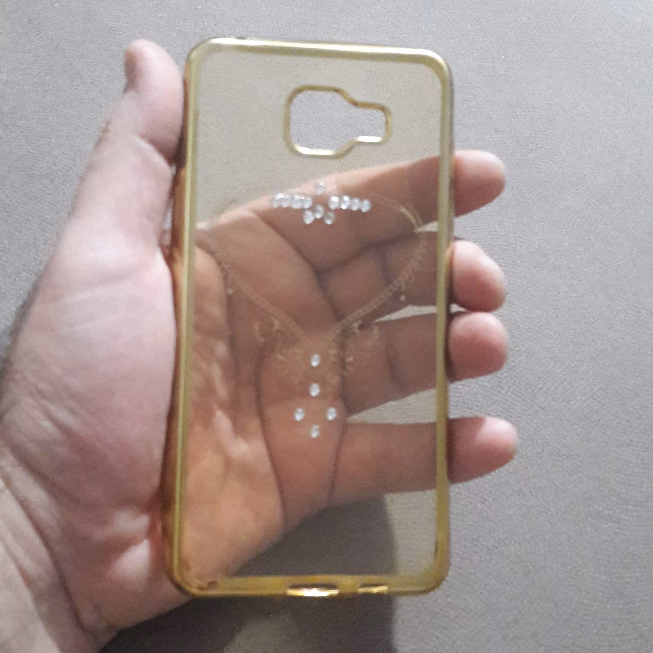 قاب ژله ای دور طلایی نگین دار سامسونگA510/A5 2016