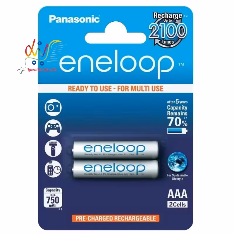 باطری نیم قلمی پاناسونیک مدل Eneloop بسته 2 عددی