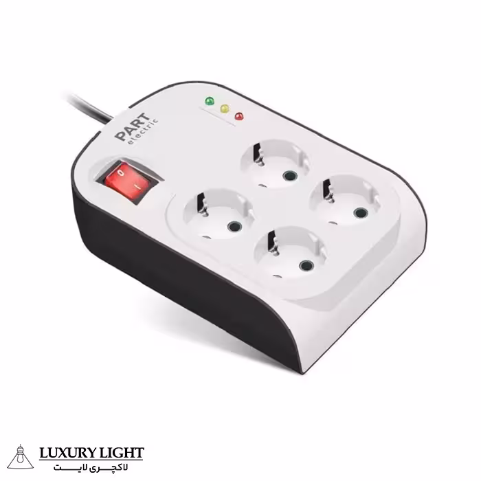 محافظ ولتاژ 4 خانه ارت دار با قفل کودک پارت الکتریک مدل پارت 8791