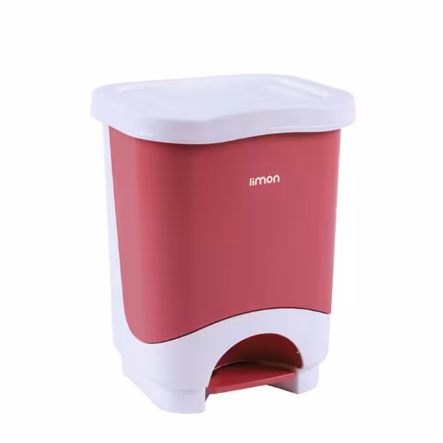 سطل زباله پدالی 4 گوش صورتی پاستیلی لیمون