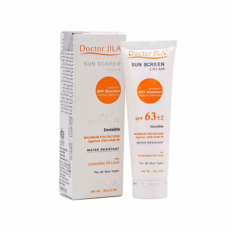 کرم ضد آفتاب بی رنگ spf 63 دکتر ژیلا
