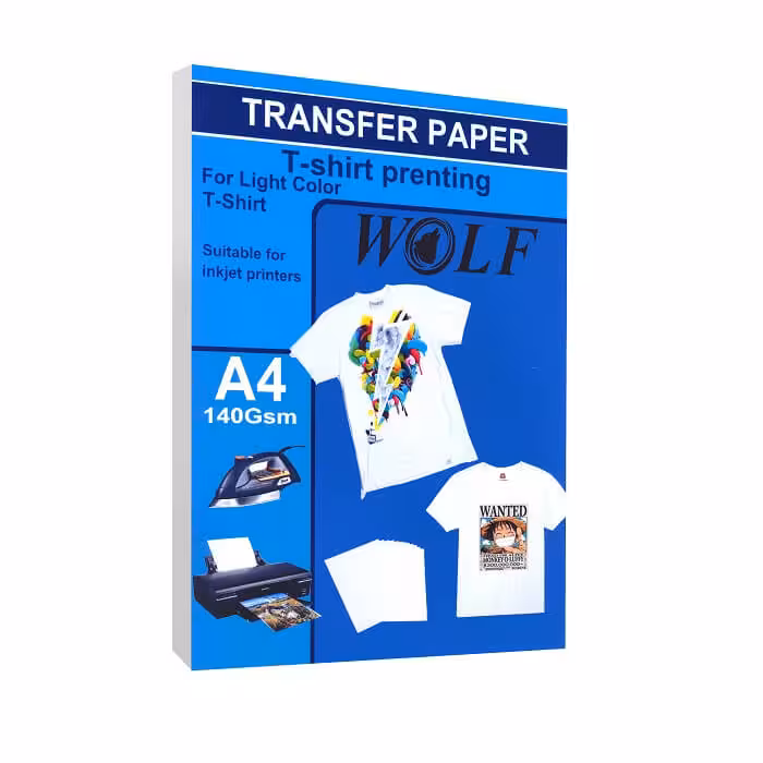 کاغذ چاپ تیشرت تیره 180 گرم ولف سایز A4