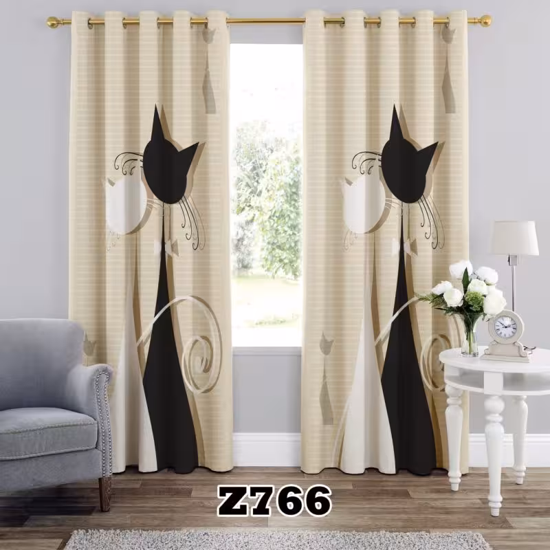 پرده سه بعدی طرح گربه