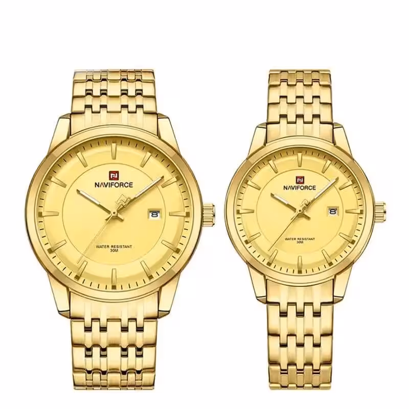 ست ساعت مچی عقربه ای زنانه و مردانه نیوی فورس مدل nf9228