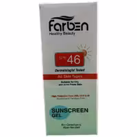 ژل ضد آفتاب مناسب پوست های چرب و مستعد آکنه spf 46 برند فاربن