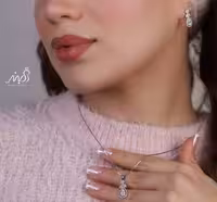 💍نیم ست جواهری لاکچری خاص و زيبا نقره عیار 925 (آويز و گوشواره )(N_4381)‌‌‌‌‌‌ ‌