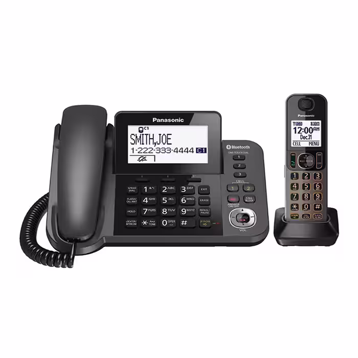 تلفن سیمی پاناسونیک مدل KX-TGF380 همراه یک گوشی بی‌سیم