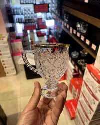 فنجان پایه دار آنجلیکا لب طلایی