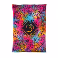 بکدراپ تپستری هندی طرح OM مولتی کالر (رو تختی یک نفره) کد 169