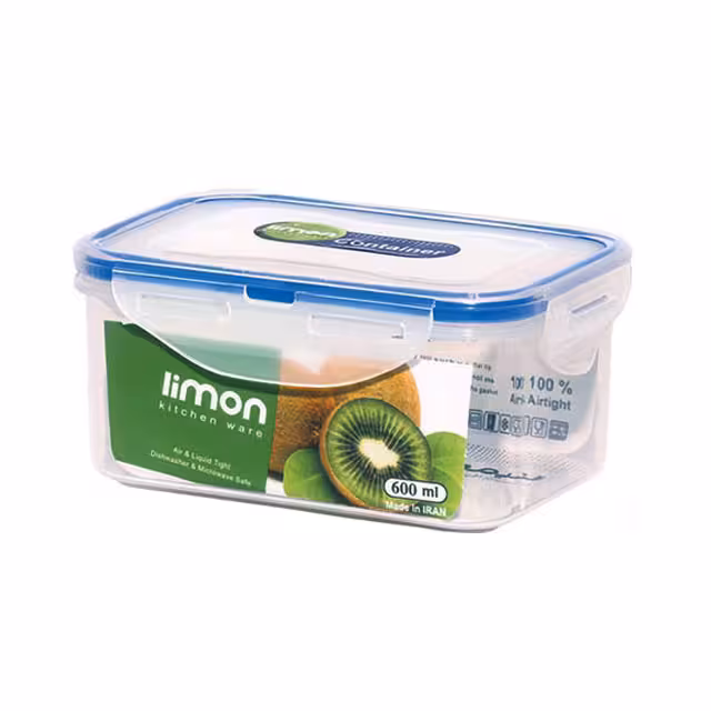 ظرف فریزری مستطیل لیمون 600 میلی لیتری