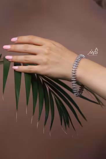 💍دستبند جواهري  لاکچري خاص و زیبا ، نقره عیار 925 (D_7188)