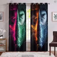 پرده تصویری سه بعدی طرح مبارزین مورتال کمبت  BA-9565