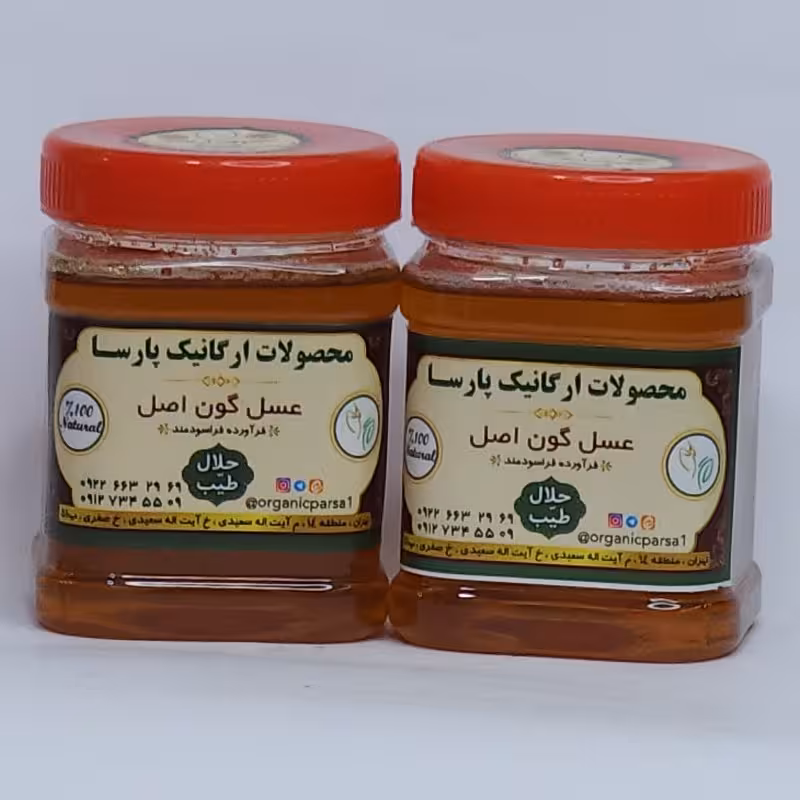 عسل گون بهاره اصل نیم کیلویی فراورده ارگانیک دارای خواص عسل های کوهستان و دشت