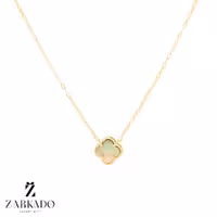 گردنبند طلا ونکلیف سنگ دار هولوگرامی N23585