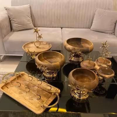 ست پذیرایی چوب گردو مدل ستاره