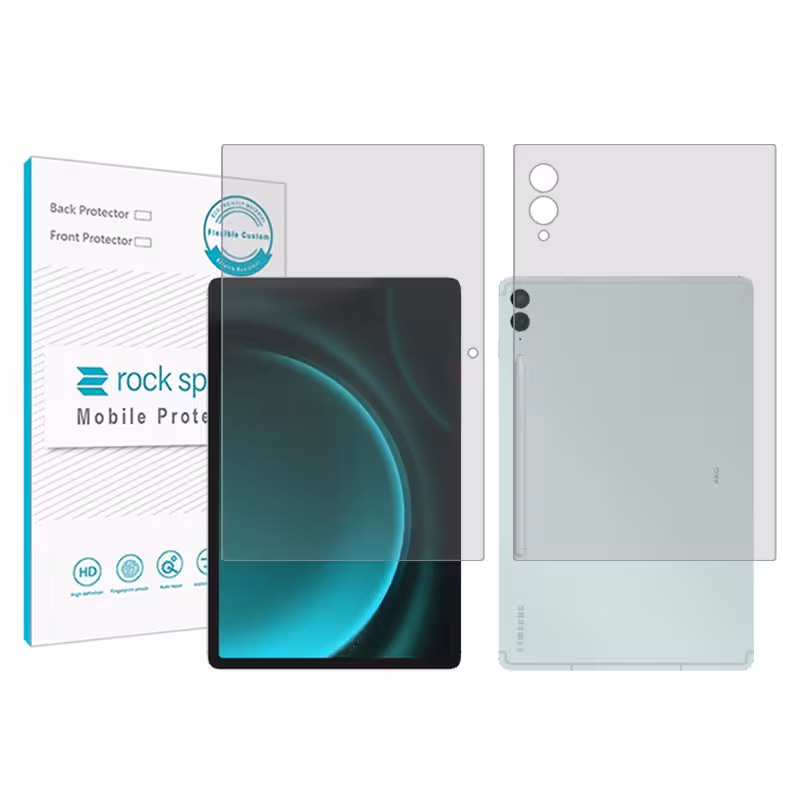 محافظ صفحه نمایش شفاف راک اسپیس مدل Hygel مناسب برای تبلت سامسونگ Galaxy Tab S9 FE Plus به همراه محافظ پشت تبلت