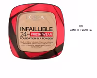 پنکک لورال مدل اینفالیبل L’Oreal Infallible 24hr سری vanilla شماره 120 حجم 9 گرم