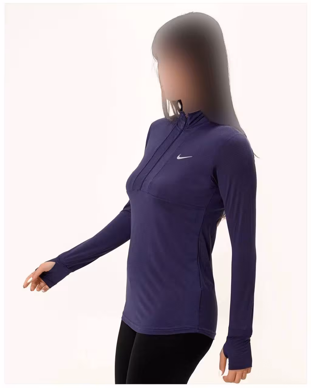 تیشرت نیم زیپ فینگردار ورزشی زنانه NIKE کد 0013