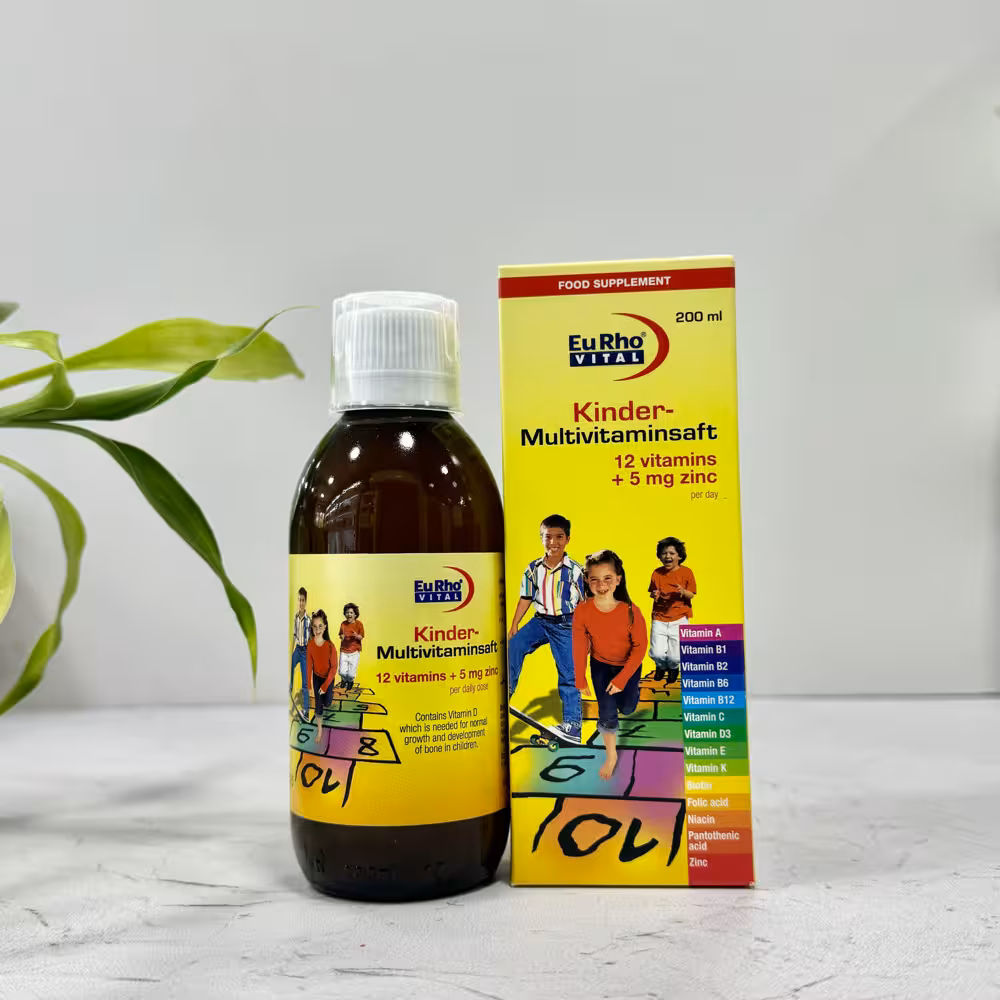 شربت کیندر مولتی ویتامین یوروویتال 200 میلی لیتر