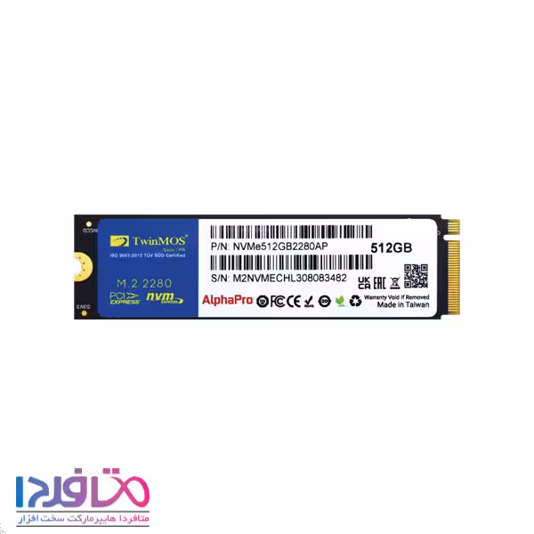 اس اس دی توین موس مدل TWINMOS ALPHAPRO M.2 ظرفیت 512 گیگابایت