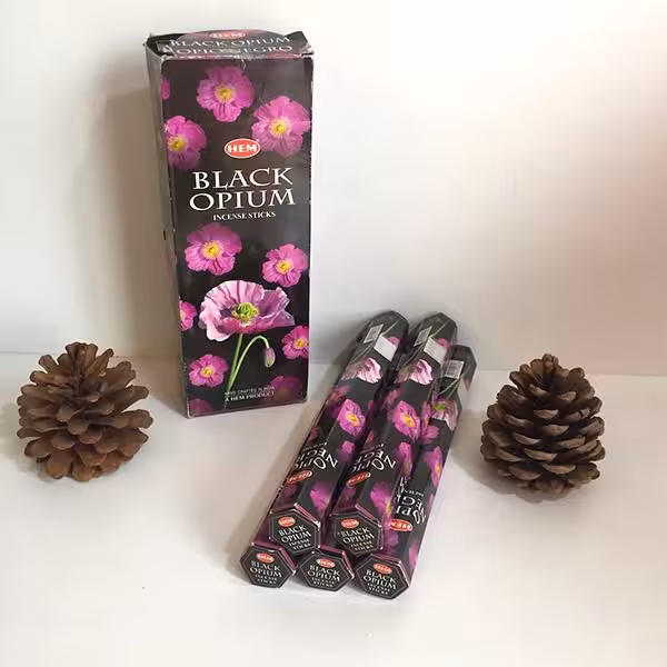 عود شاخه ای شقایق سیاه هم HEM Black Opium Incense Stick