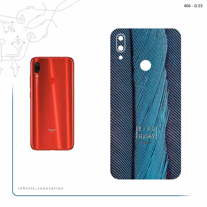 برچسب پوششی ماهوت مدل Turquoise feathers مناسب برای گوشی موبایل شیائومی Redmi Note 7