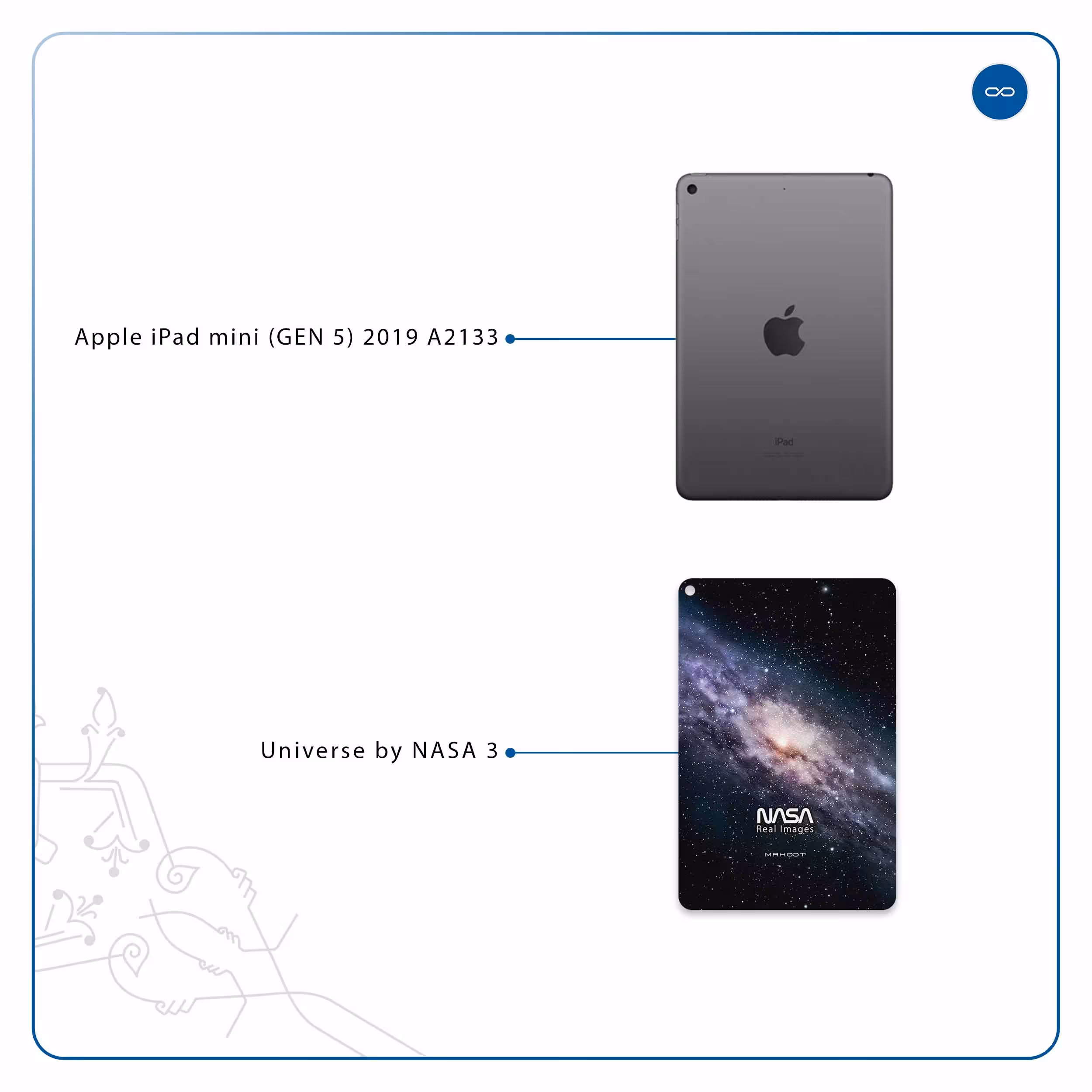 برچسب پوششی ماهوت مدل Universe-by-NASA-3 مناسب برای تبلت اپل iPad mini (GEN 5) 2019 A2133