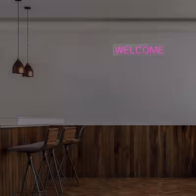 چراغ دیواری نئون دیزاین طرح Welcome_PN