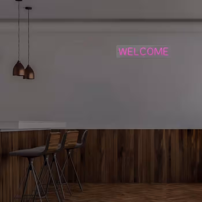چراغ دیواری نئون دیزاین طرح Welcome_PN